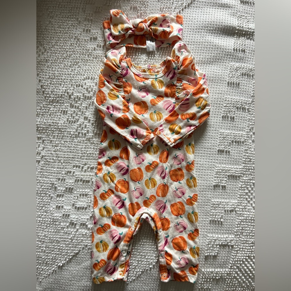 NWOT Chick Pea Multicolor Pumpkin Baby Onesie